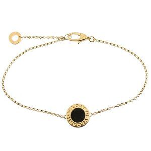 BVLGARI Double Logo Onyx SM Bracelet 18K Yellow Gold 750 90271515